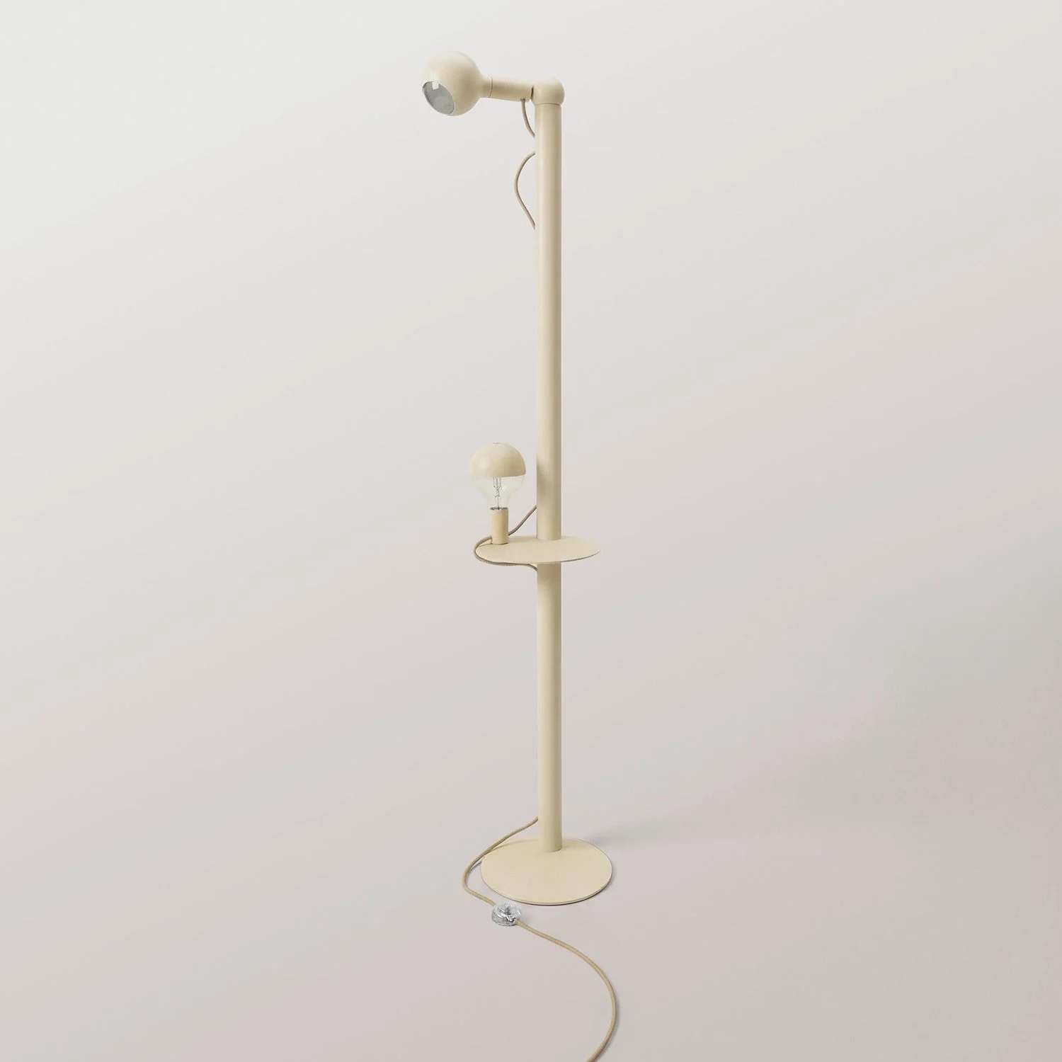 Rocco XXL - Floor lamp with UK Plug and Maria and Camo Light bulb - Cream - Image 4
