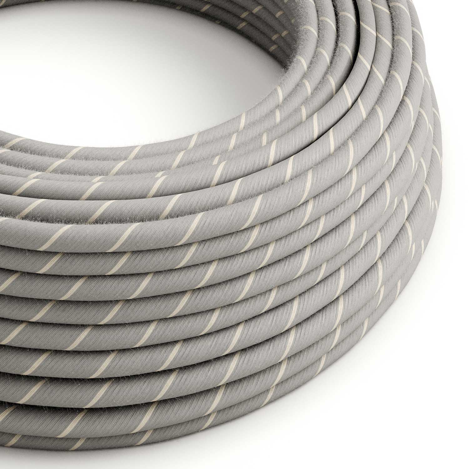 Round Electric Vertigo Cable covered with Eggnog Linen and Cotton ERD22
