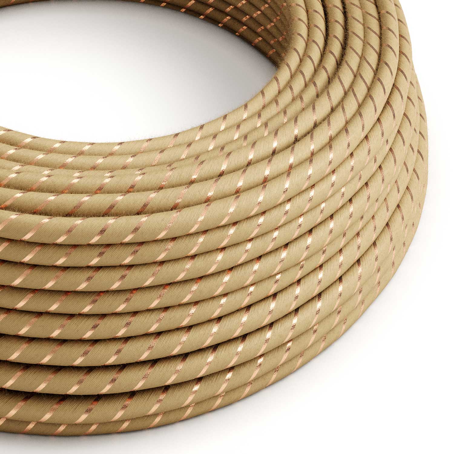 Round Electric Vertigo Cable covered in Jute with Copper Thread ERR04