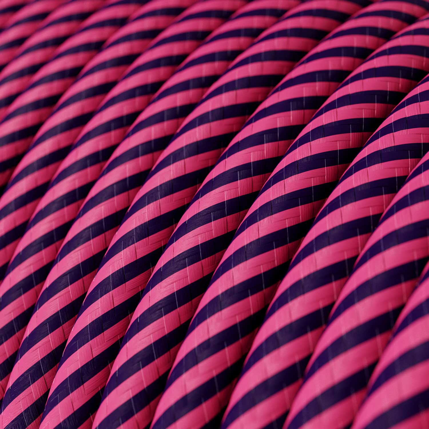 Round Electric Vertigo HD cable covered with Fuchsia and Dark Purple fabric ERM50 - Image 2