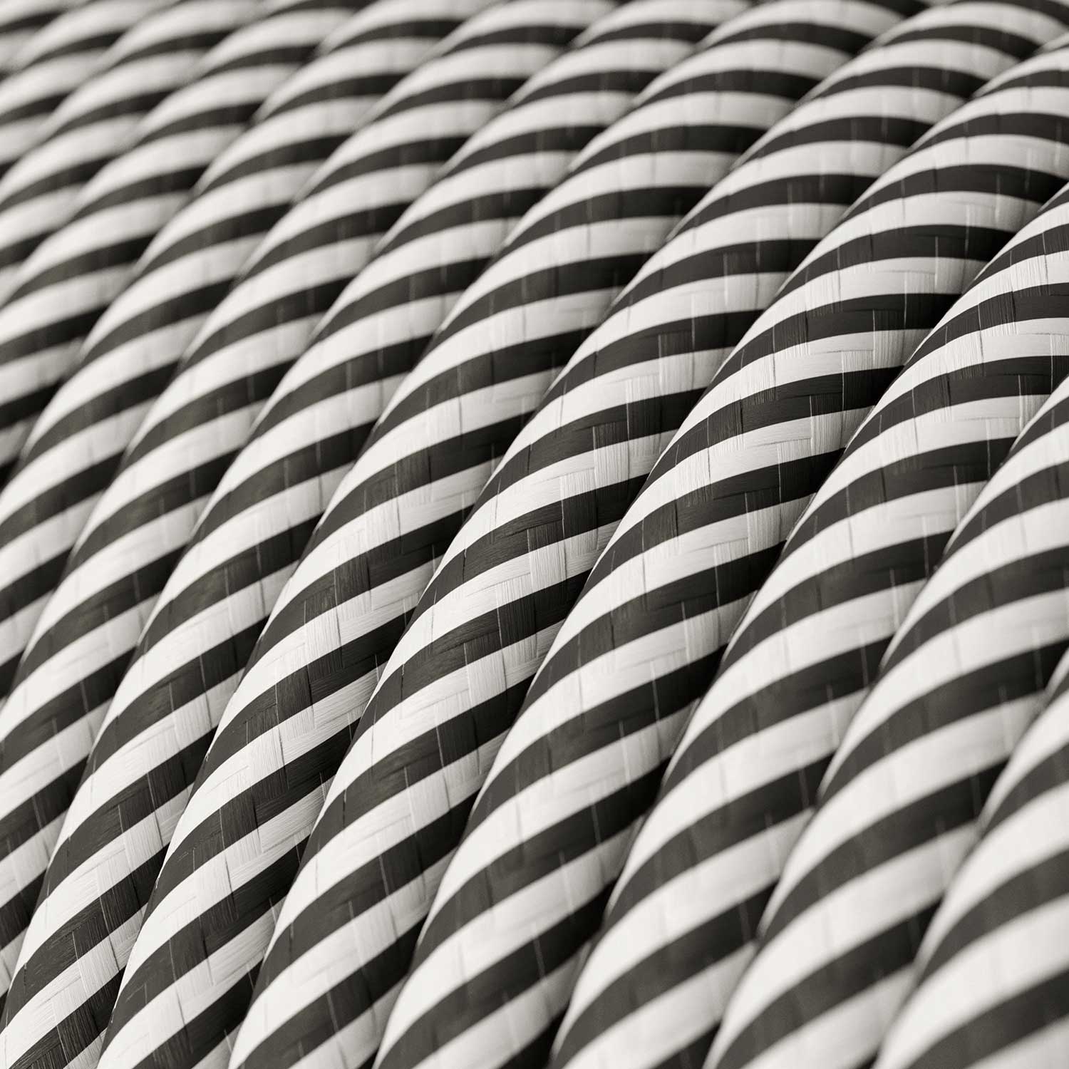 Round Electric Vertigo HD Cable covered with White and Slate fabric ERM37 - Image 2