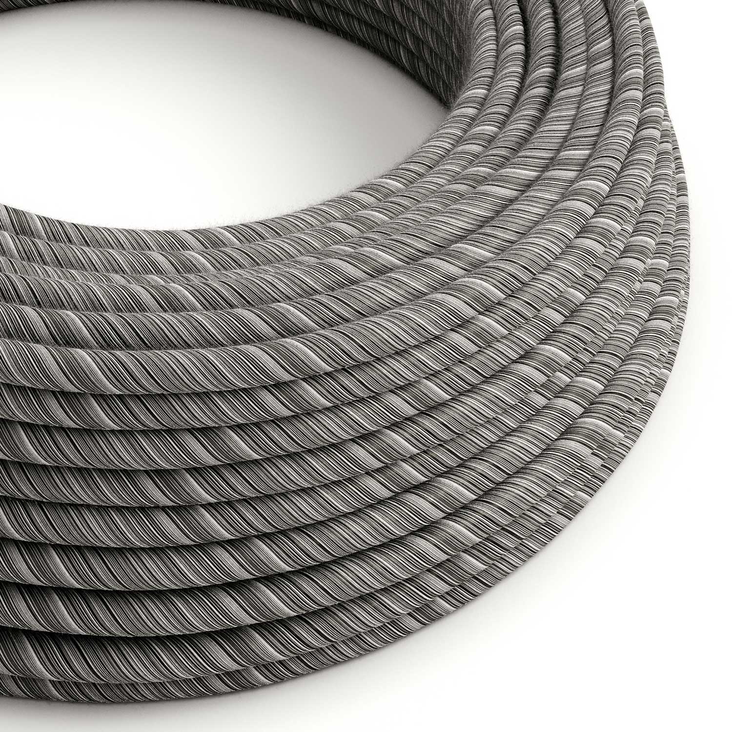 Round Electric Vertigo cable covered in Black Mélange Cotton ERC37
