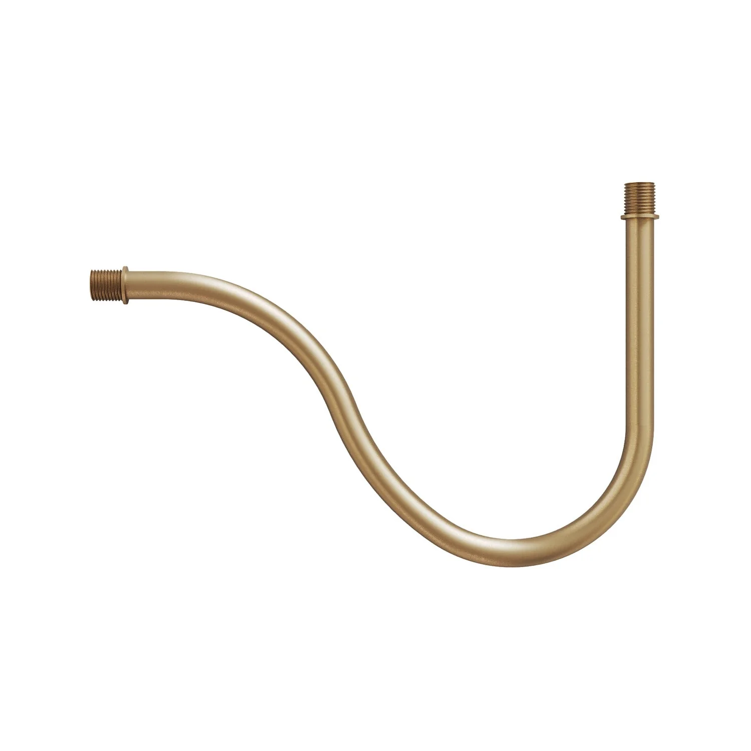 S-shaped curved metal extension tube for lamp, 16.5 cm - Brushed bronze