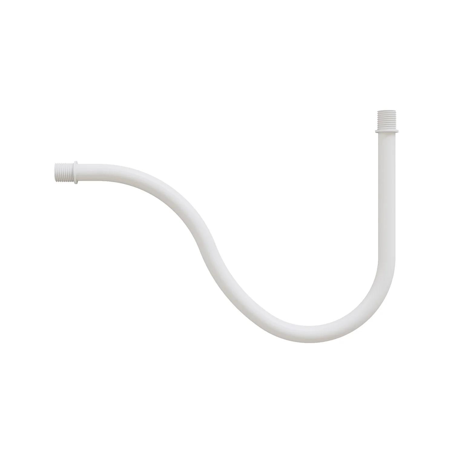 S-shaped curved extension tube for lamp, 16.5 cm, metal - White