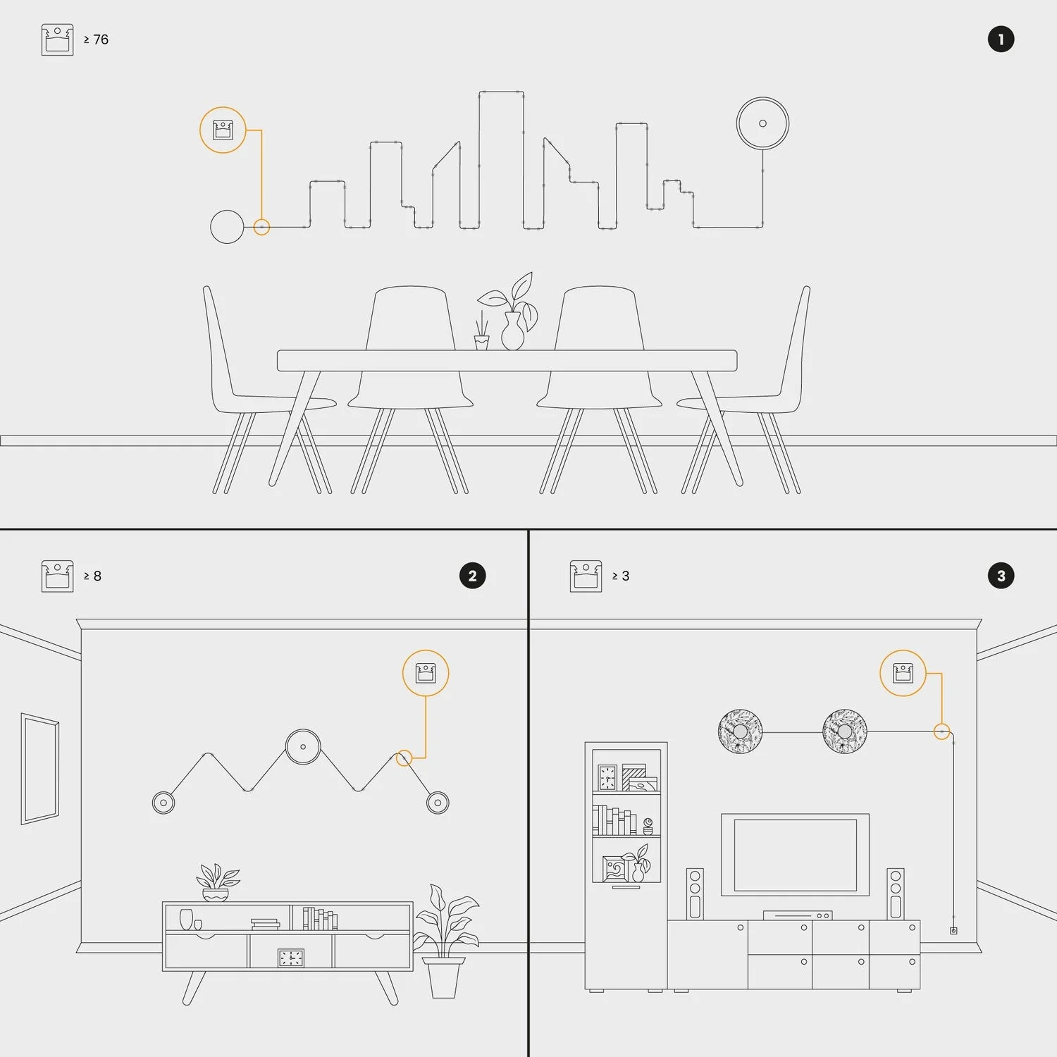 Set of 4 Transparent Cube Clips - Mini wall mount for textile cord - Image 9