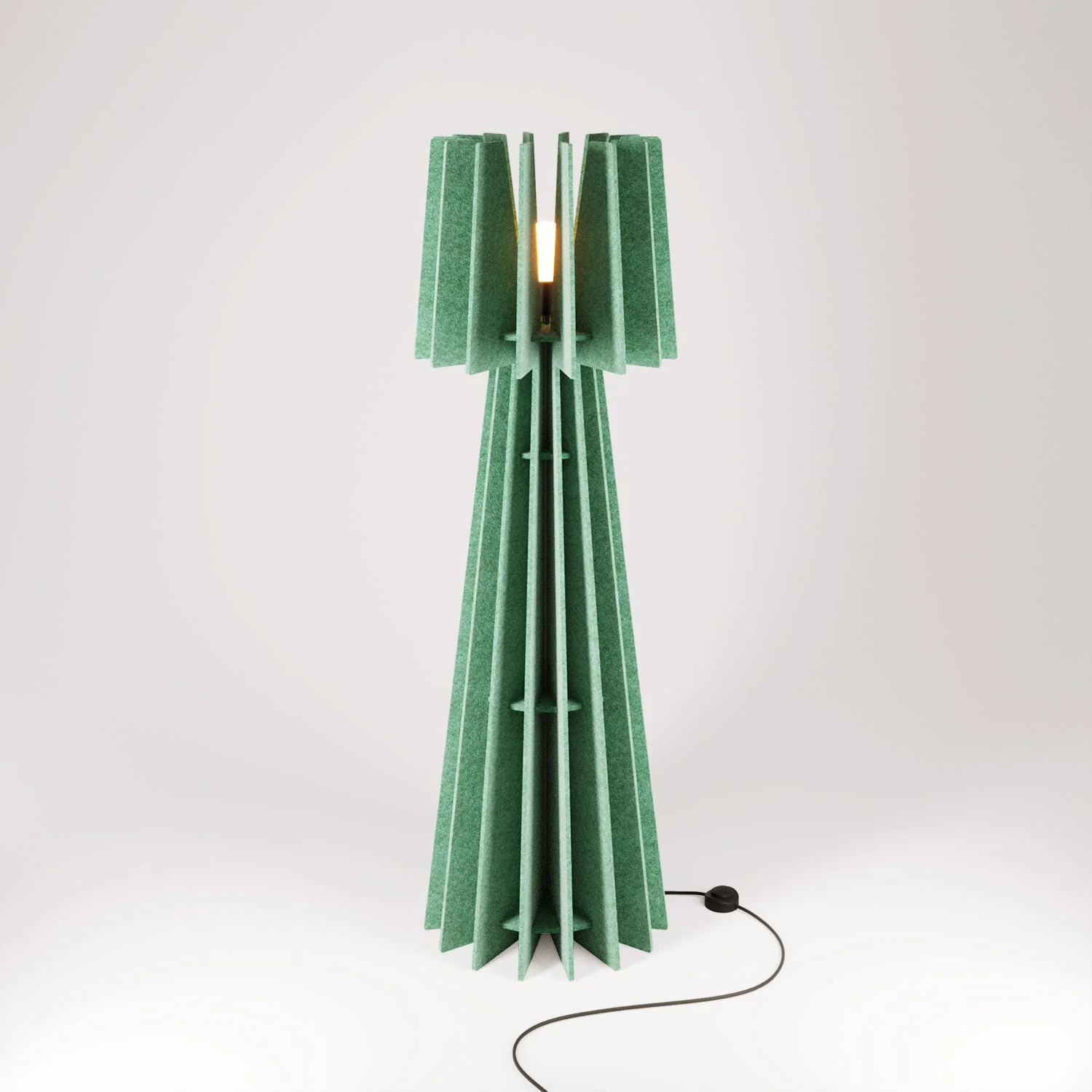 SHHINE floor lamp in sound-absorbing material with UK plug - Mélange green