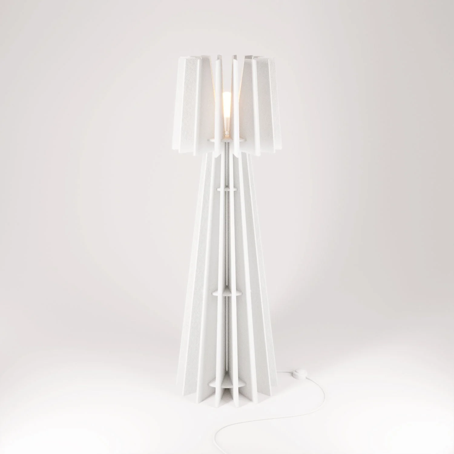 SHHINE floor lamp in sound-absorbing material and UK plug - Mélange white