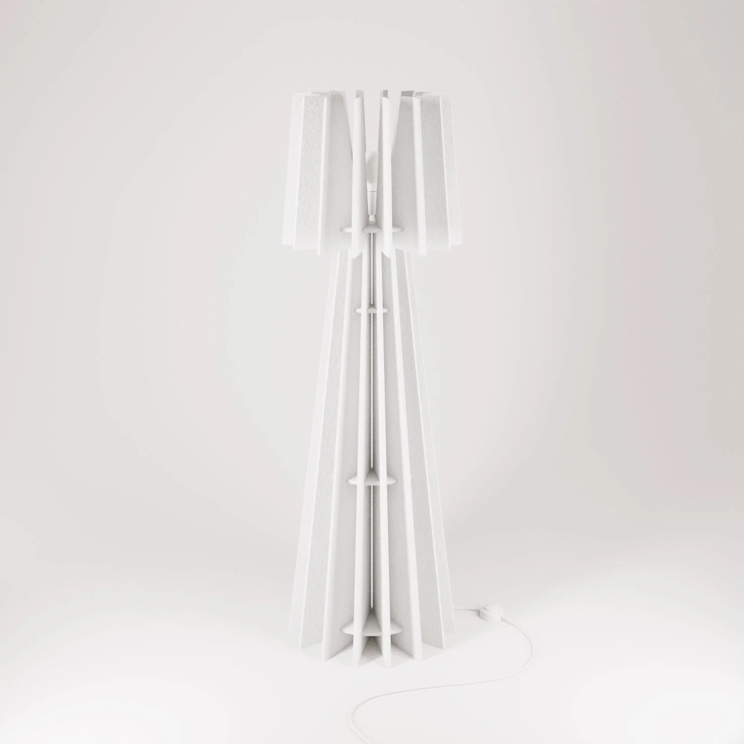 SHHINE floor lamp in sound-absorbing material and UK plug - Mélange white - Image 3
