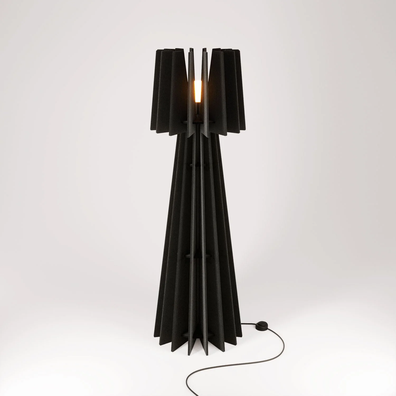 SHHINE floor lamp in sound-absorbing material - Black melange
