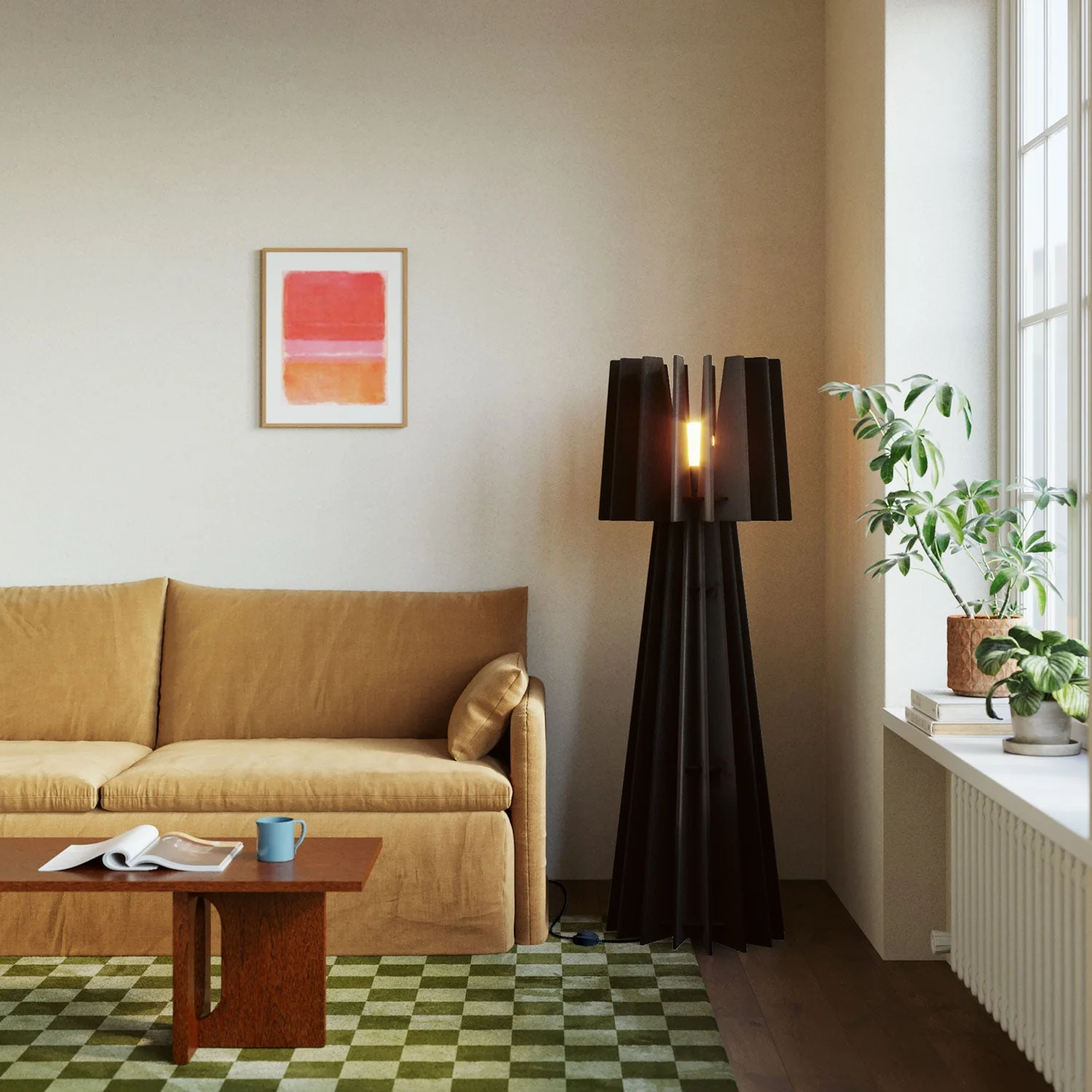 SHHINE floor lamp in sound-absorbing material - Black melange - Image 2