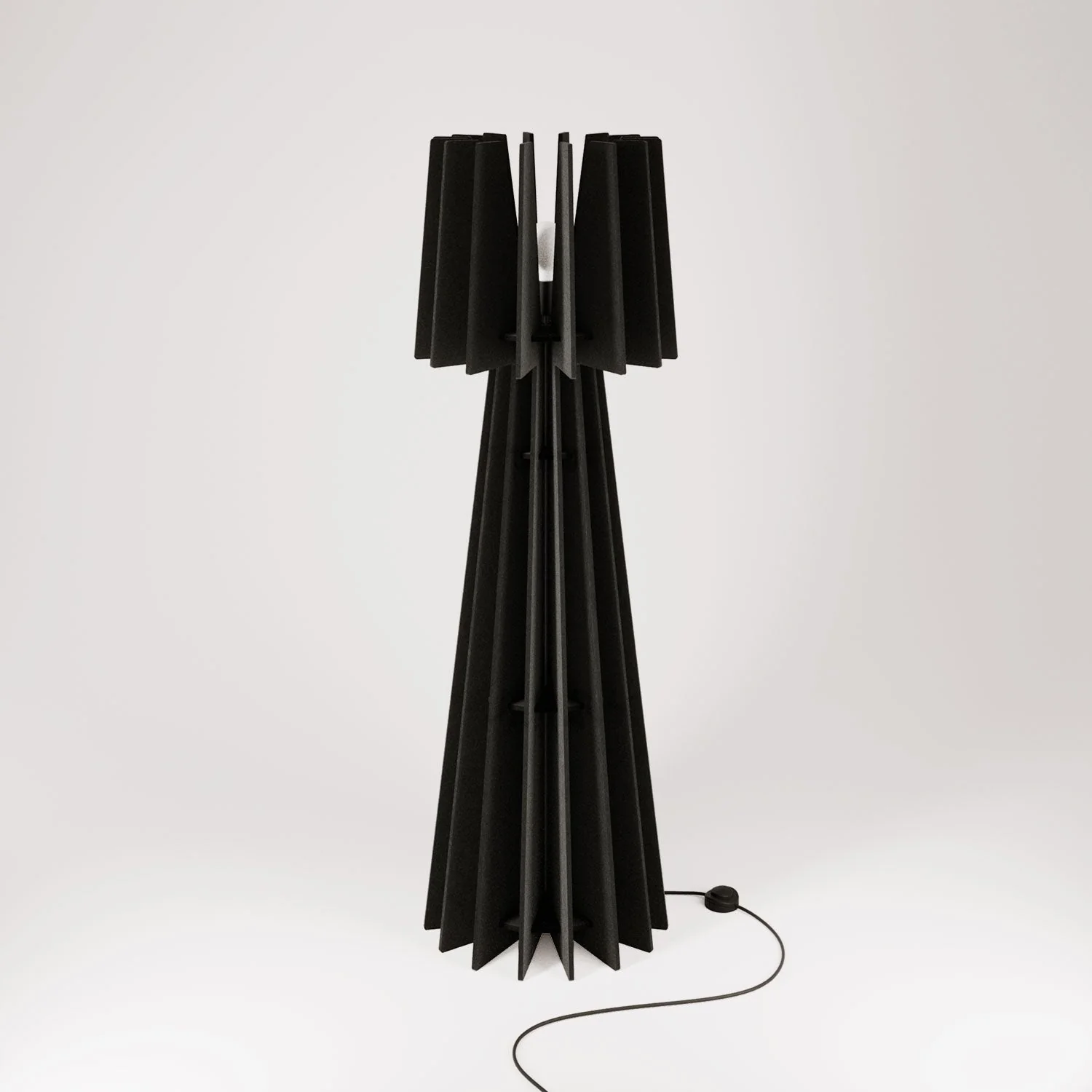 SHHINE floor lamp in sound-absorbing material - Black melange - Image 3