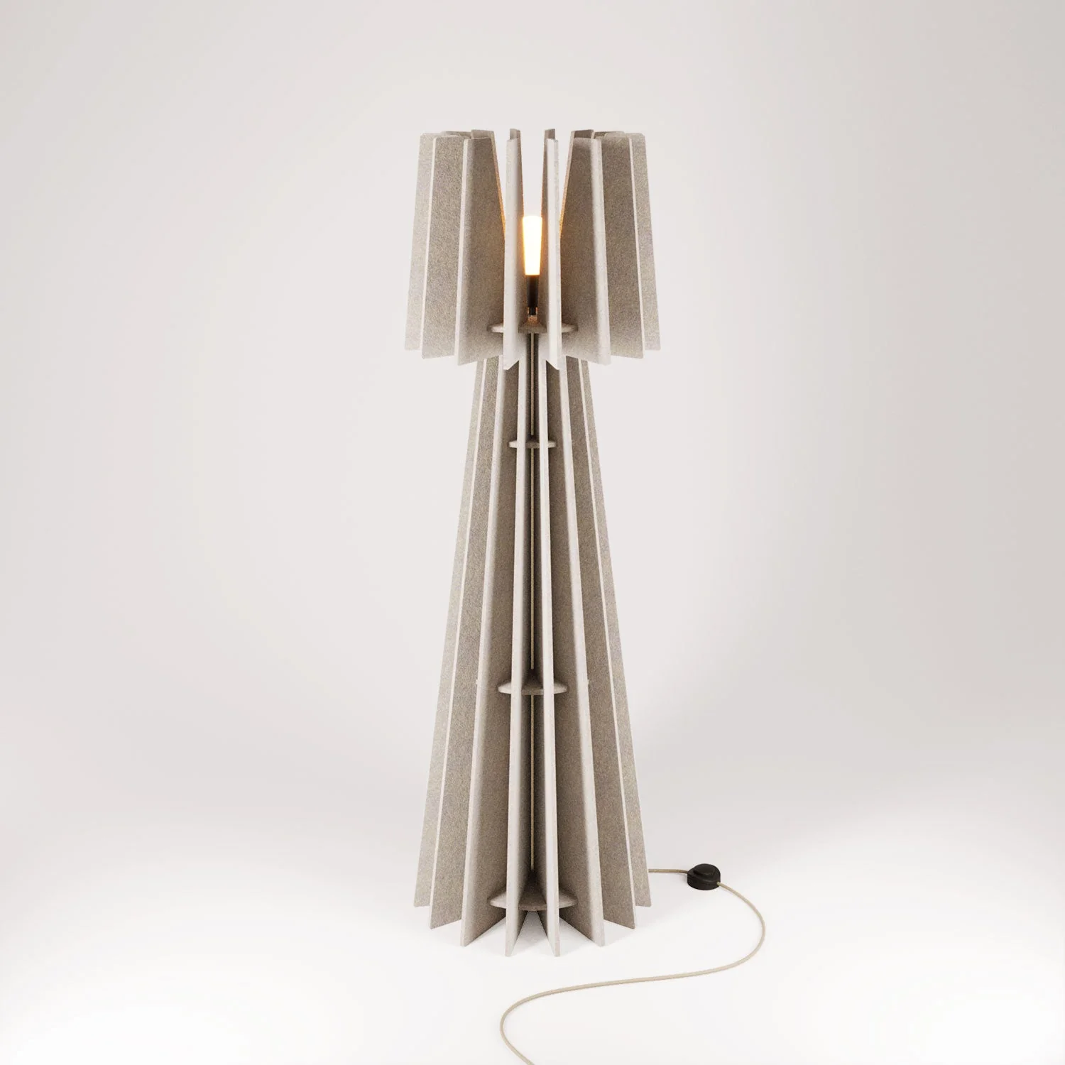 SHHINE floor lamp in sound-absorbing material - Dove gray melange