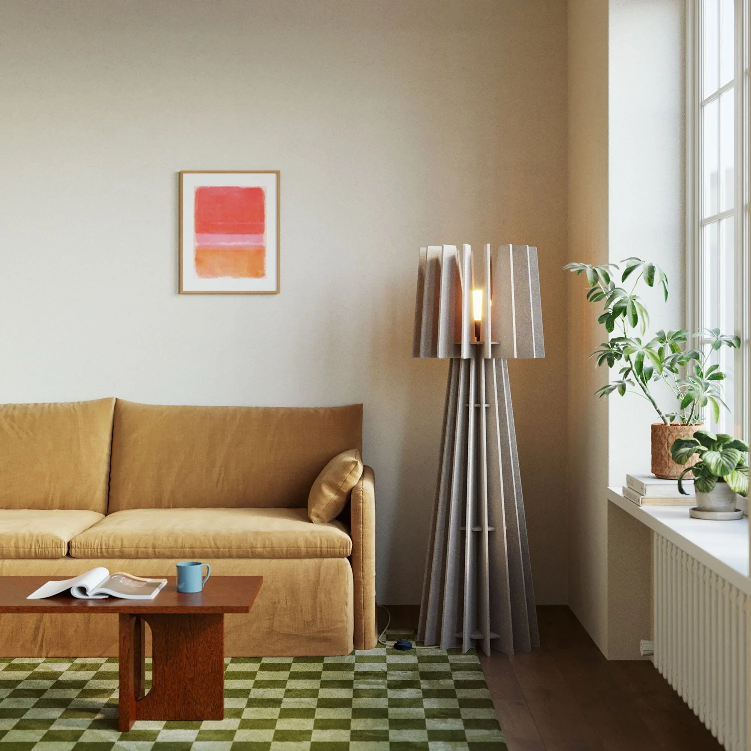 SHHINE floor lamp in sound-absorbing material - Dove gray melange - Image 2