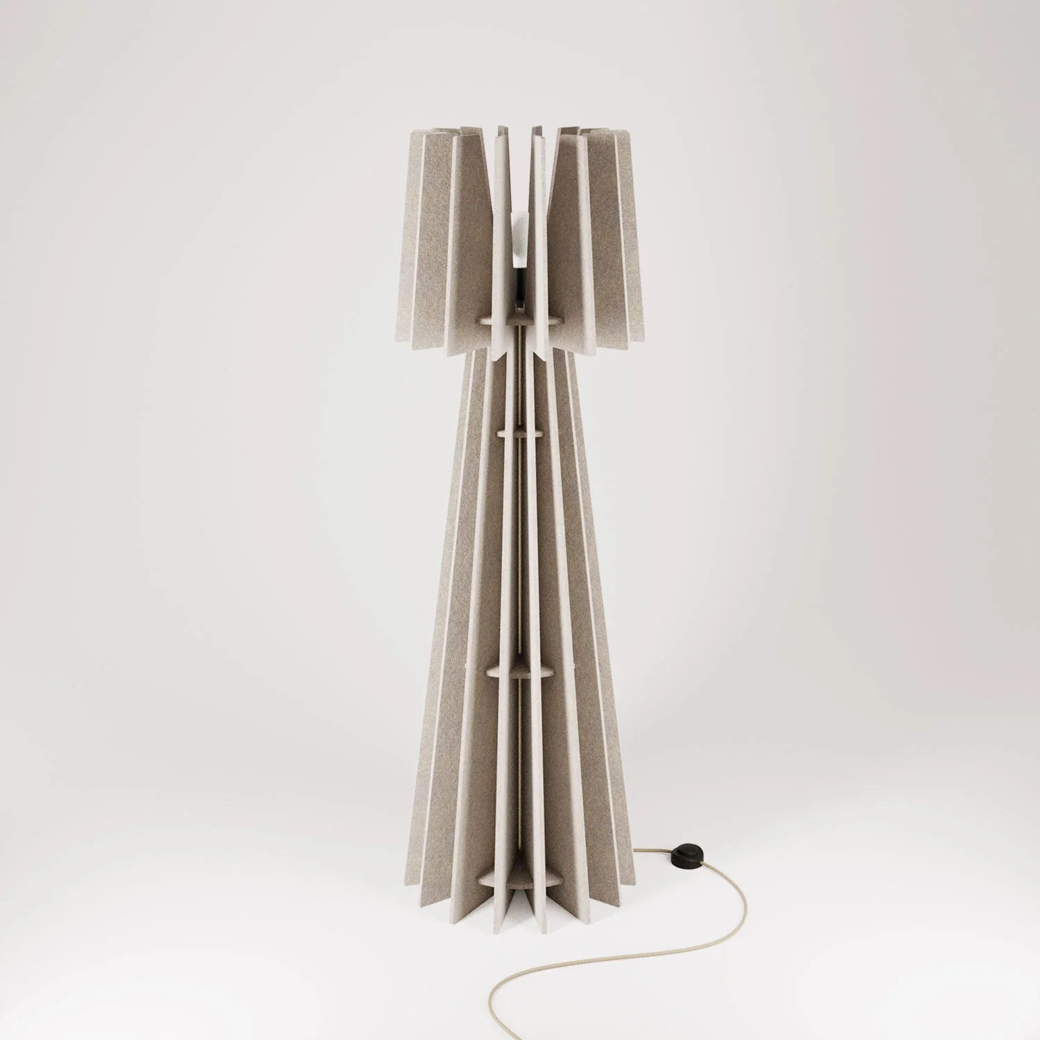 SHHINE - Floor Lamp Made of Sound-Absorbing Material - Dove Gray Melange - Image 3