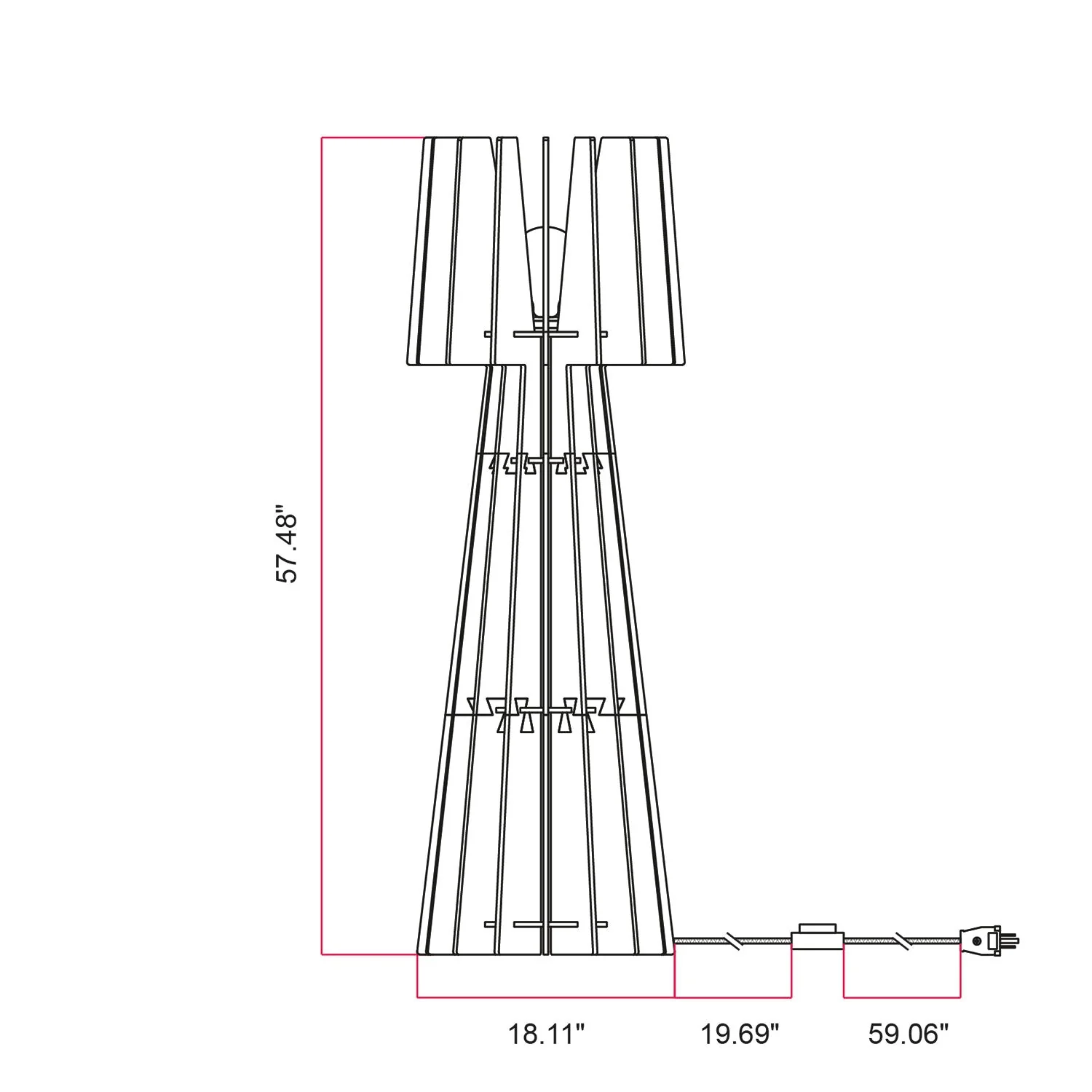 SHHINE - Floor Lamp Made of Sound-Absorbing Material - Dove Gray Melange - Image 6