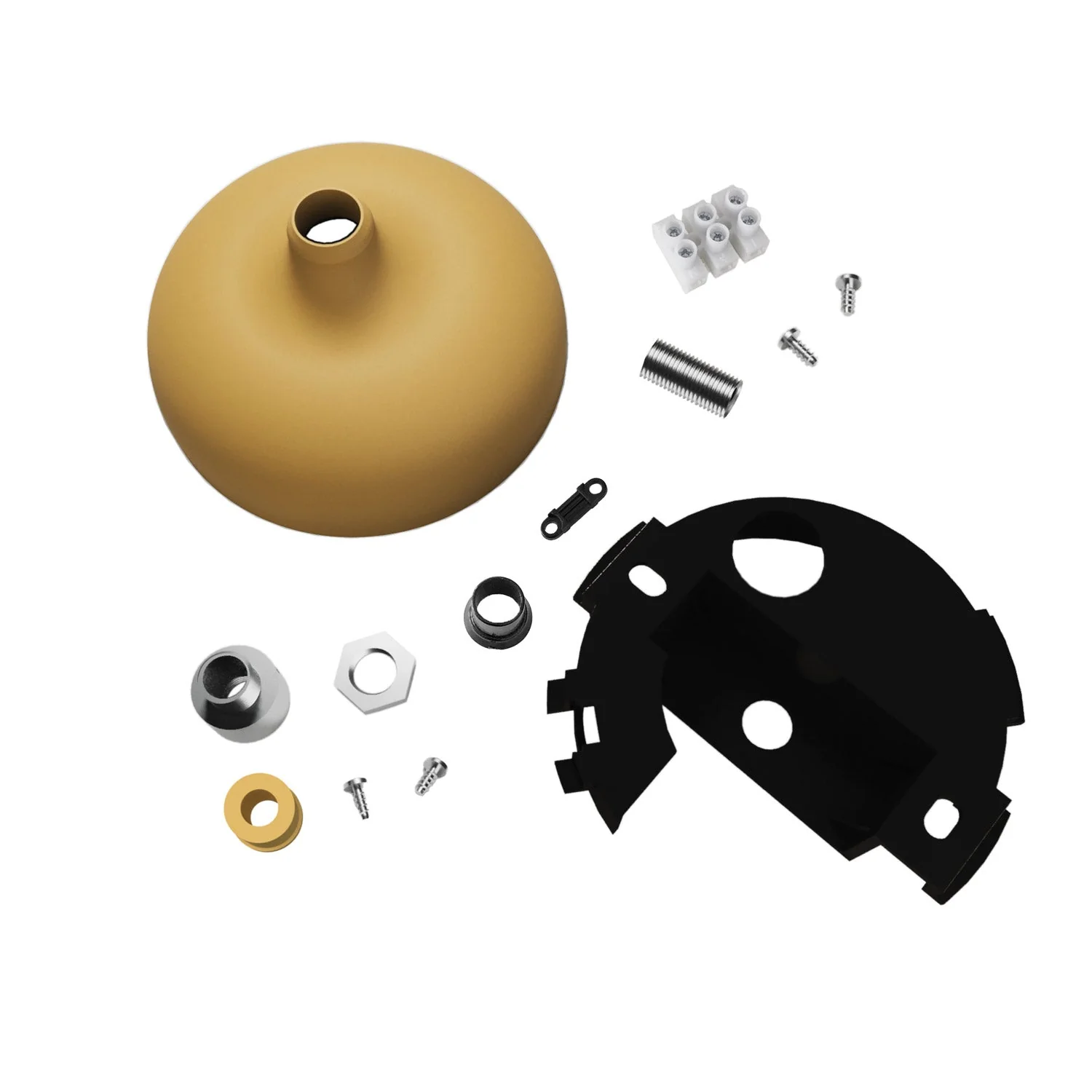 Silicone ceiling canopy kit with central hole and side hole option - Mustard - Image 2