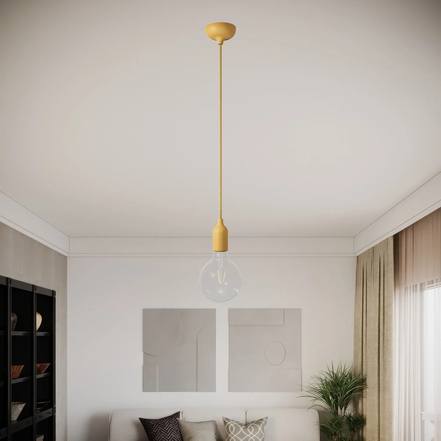 Silicone ceiling canopy kit with central hole and side hole option - Mustard - Image 6