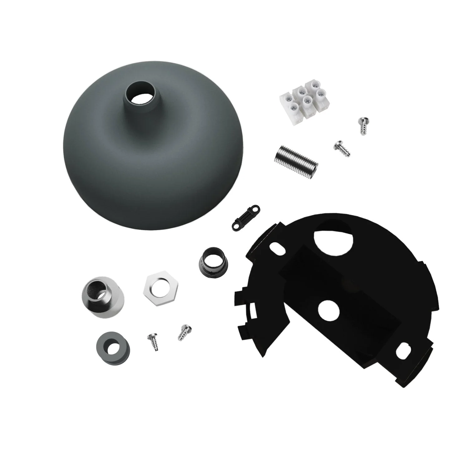 Silicone ceiling canopy kit with central hole and provision for side hole - Gray - Image 2