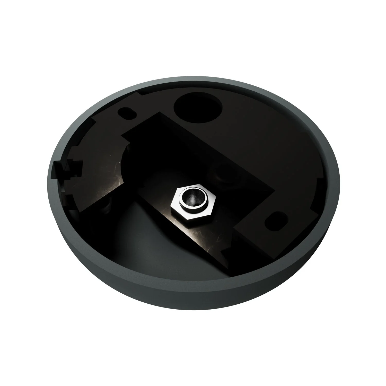 Silicone ceiling canopy kit with central hole and provision for side hole - Gray - Image 3