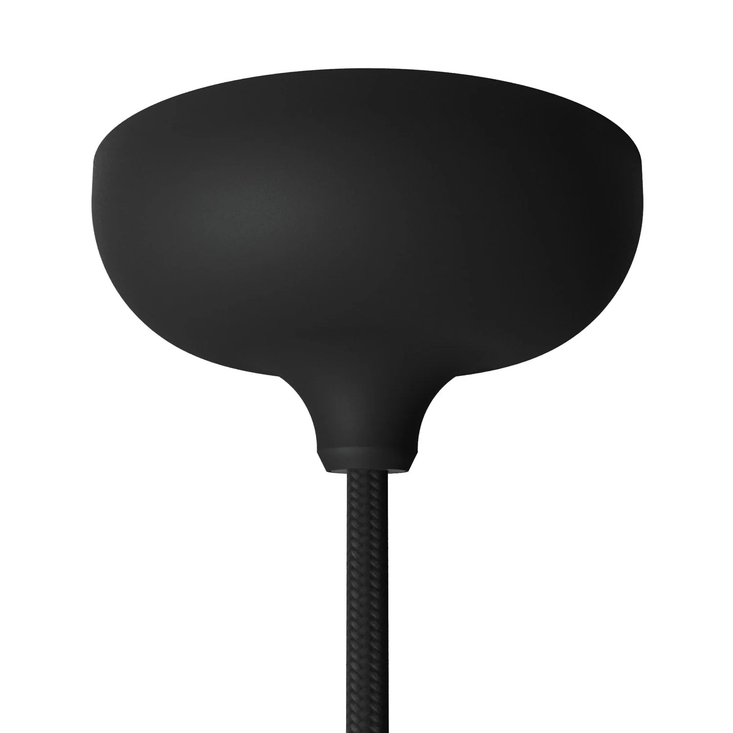 Silicone ceiling canopy kit with central hole and provision for side hole - Black