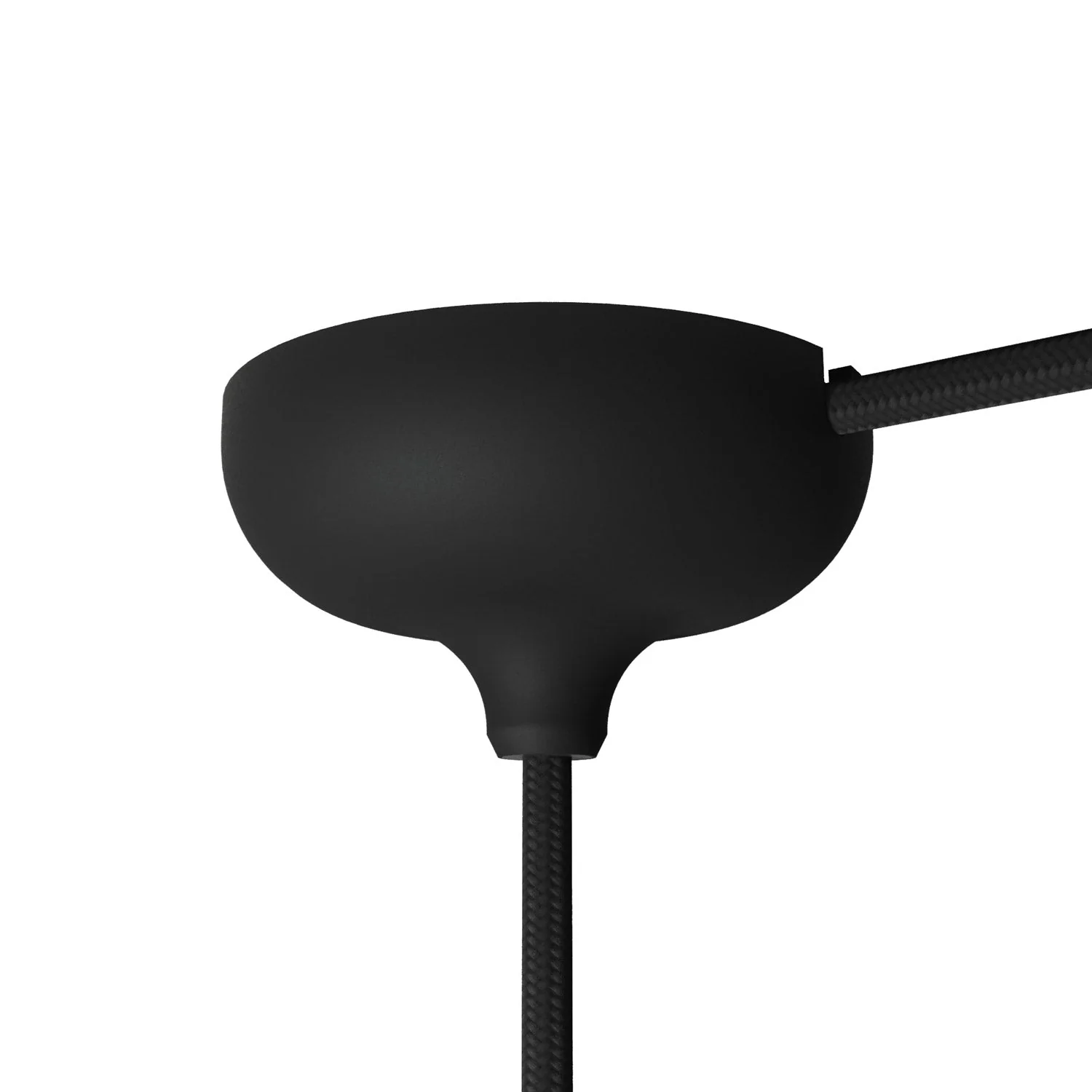 Silicone ceiling canopy kit with central hole and provision for side hole - Black - Image 4