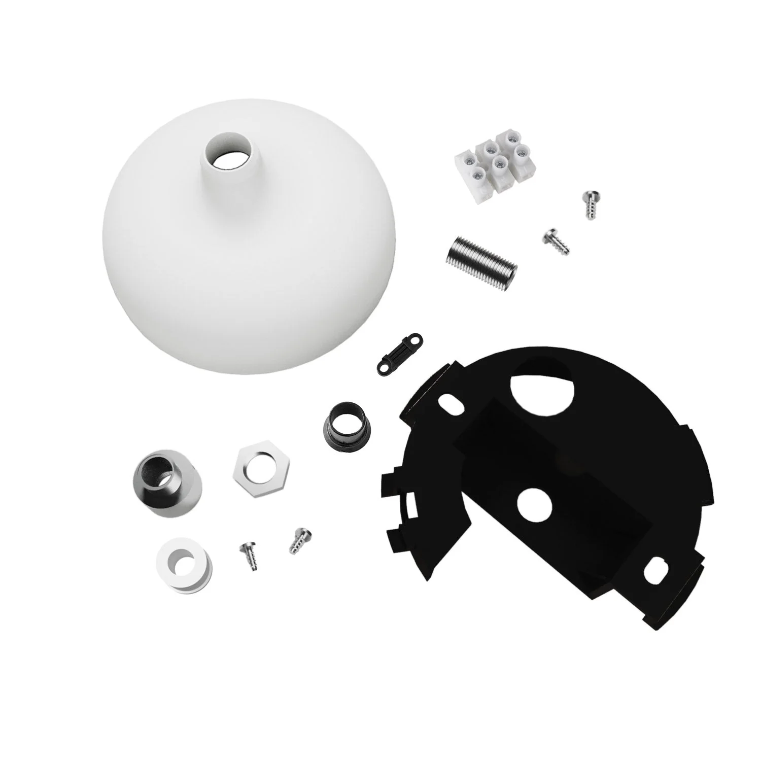 Silicone ceiling canopy kit with central hole and provision for side hole - White - Image 2