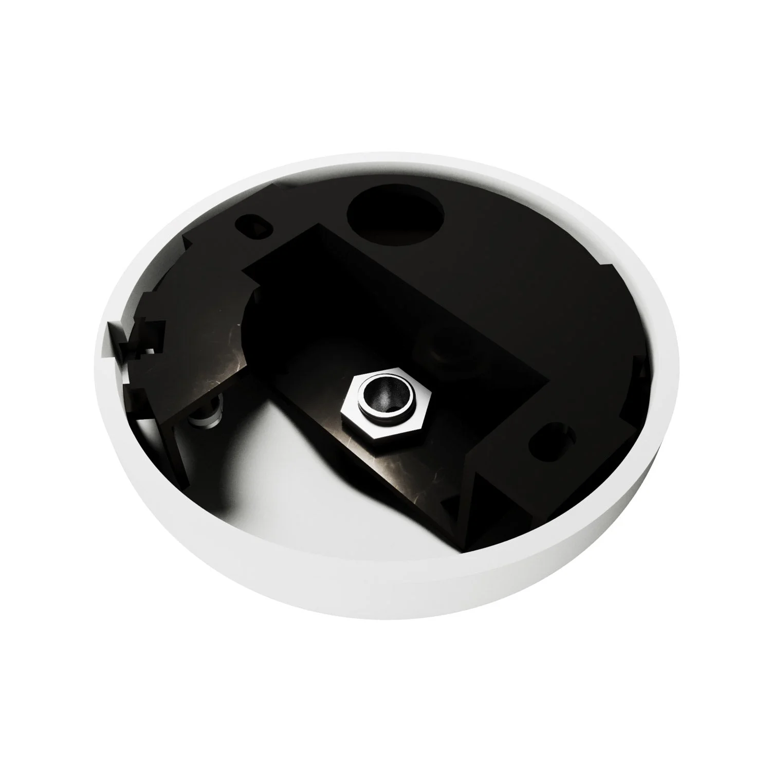 Silicone ceiling canopy kit with central hole and provision for side hole - White - Image 3