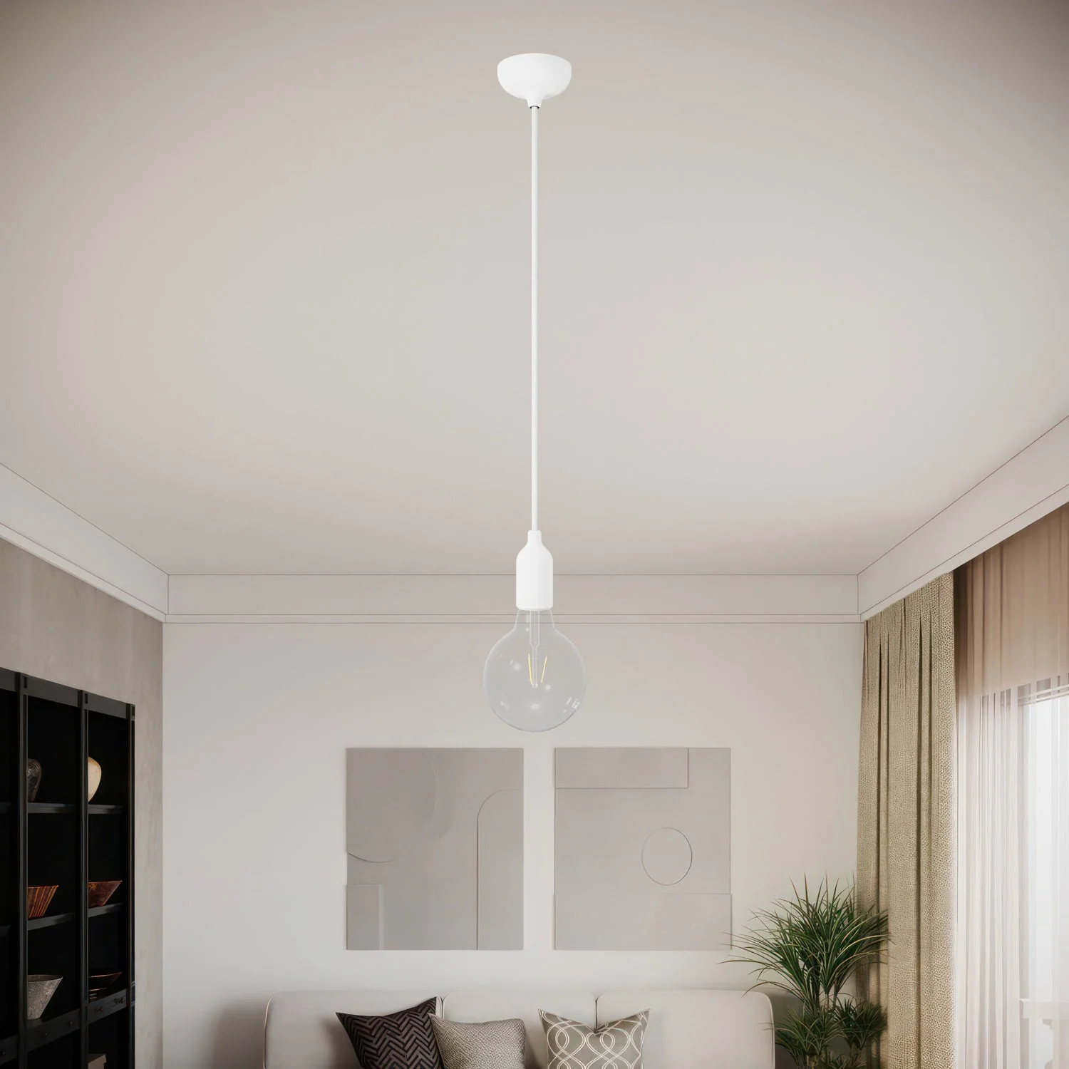 Silicone ceiling canopy kit with central hole and provision for side hole - White - Image 6