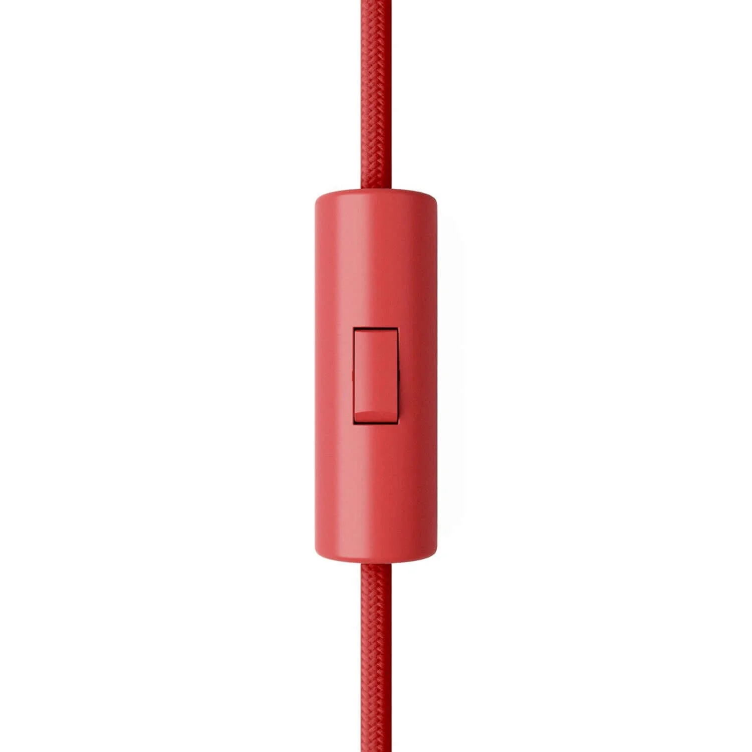 Cylindrical single-pole rocker switch with ground terminal - Red