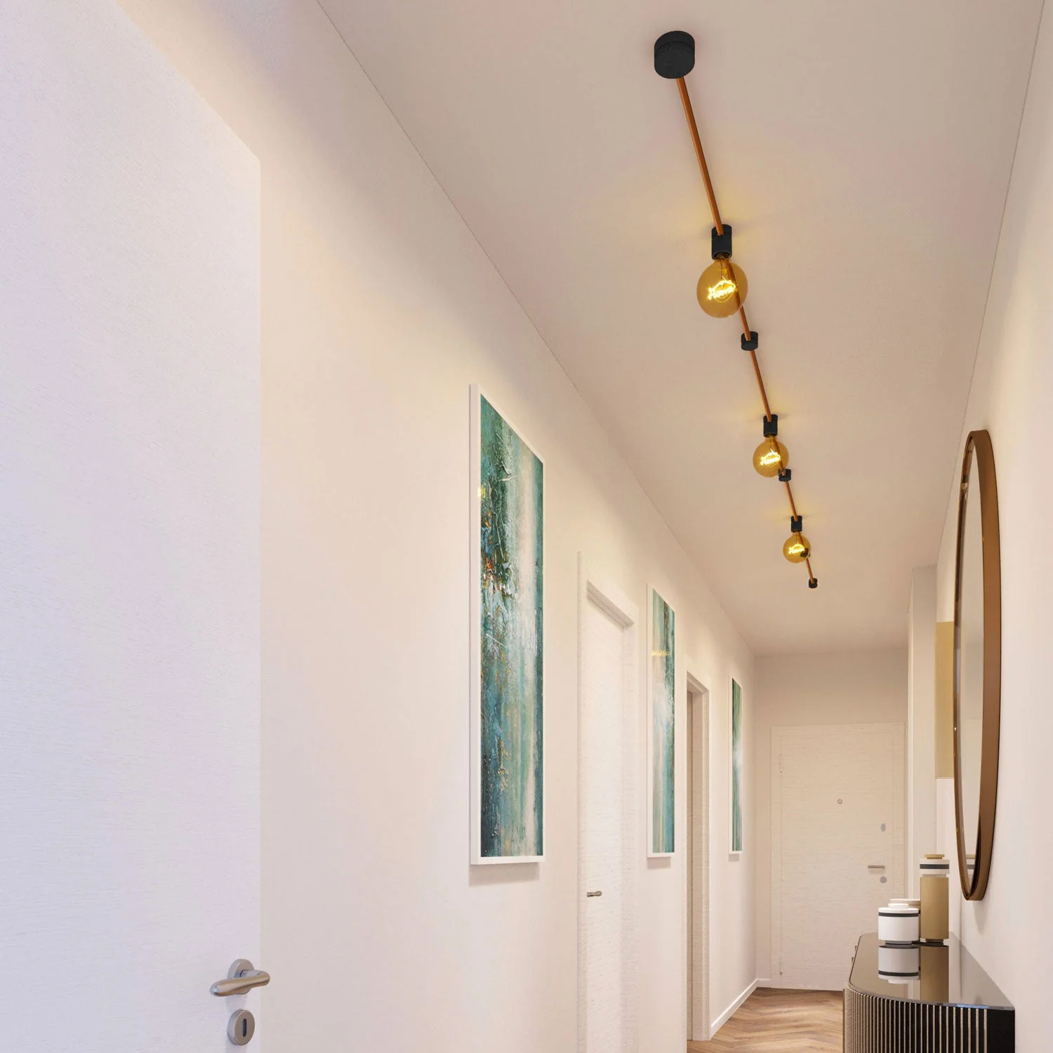 Filé Linear System Kit - with 5 m CM22 cord for string lights and 7 black painted wood components for indoor use - Image 2