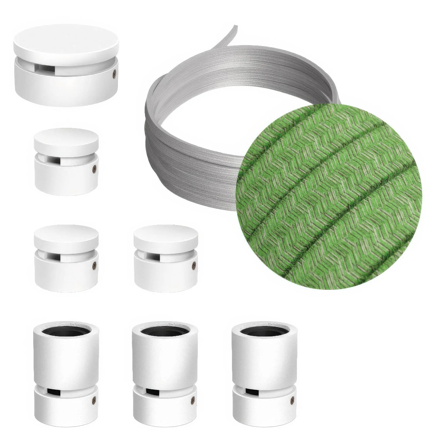 Filé Linear Kit System - with 5 m CX08 cord for string lights and 7 white painted wooden components for indoor use