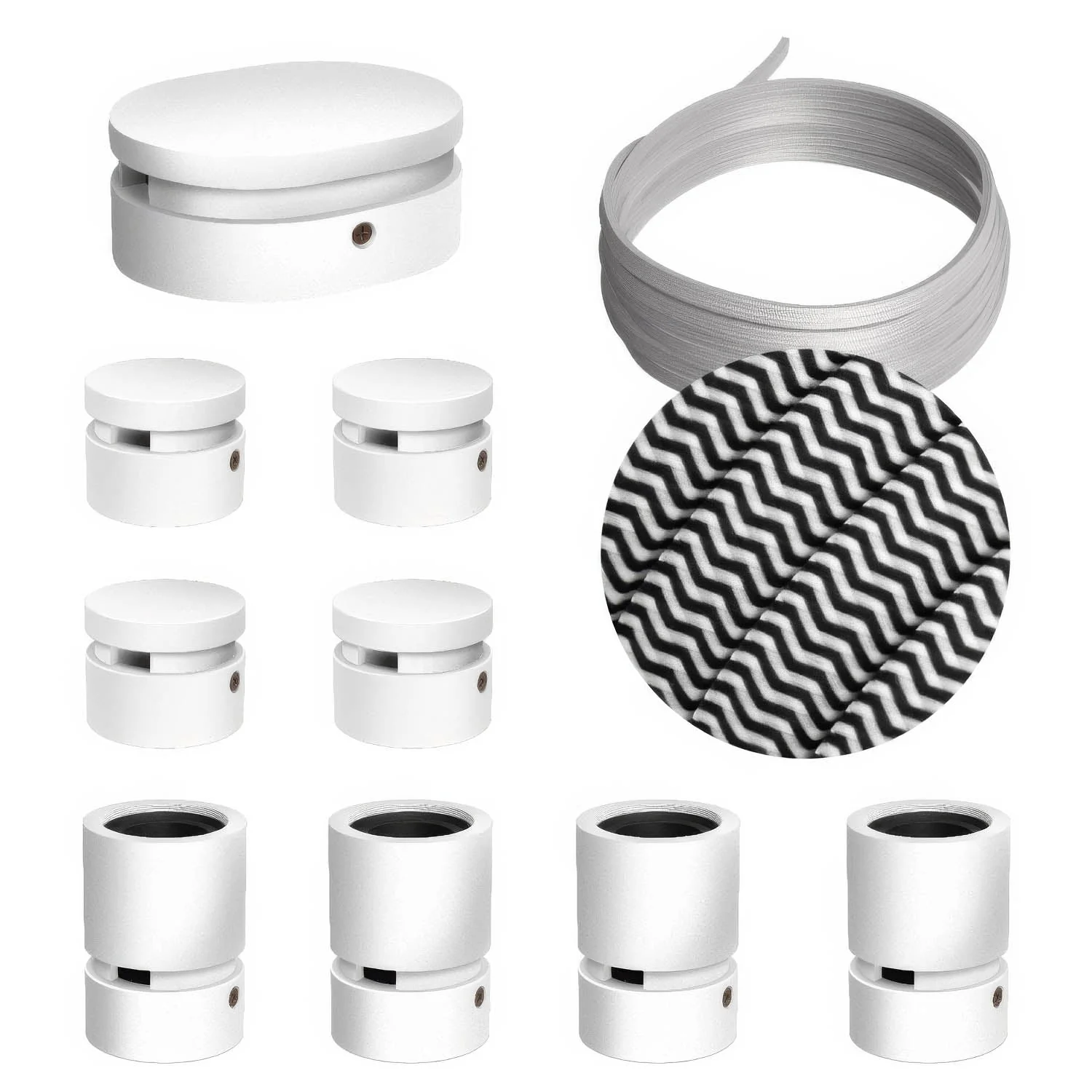 Filé Symmetric Kit System - with 5 m CZ04 cord for string lights and 9 white-painted wooden components for indoor use