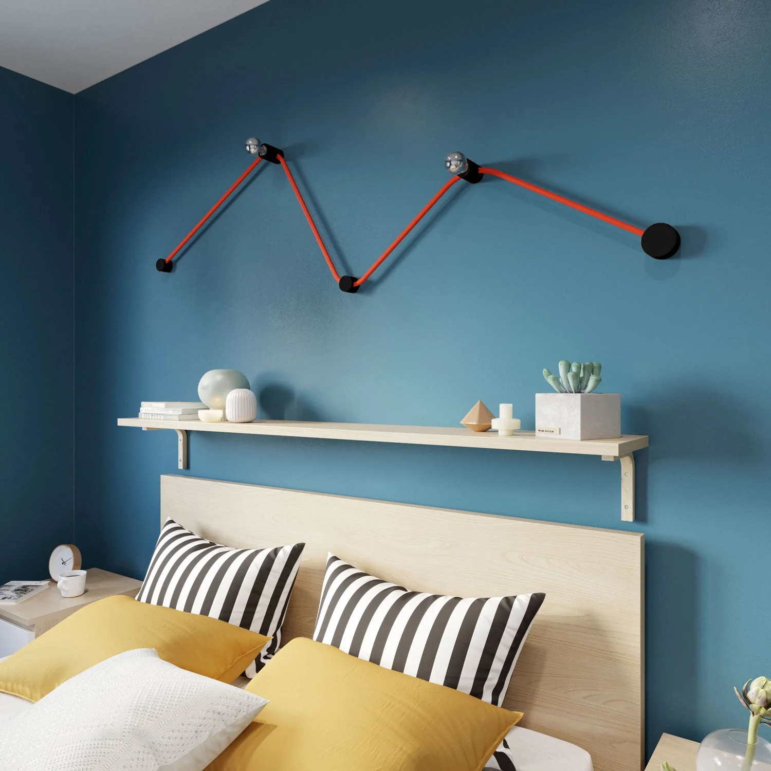 Filé Wiggle Kit System - with 3 m CF15 cord for string lights and 5 black-painted wooden components for indoor use - Image 2