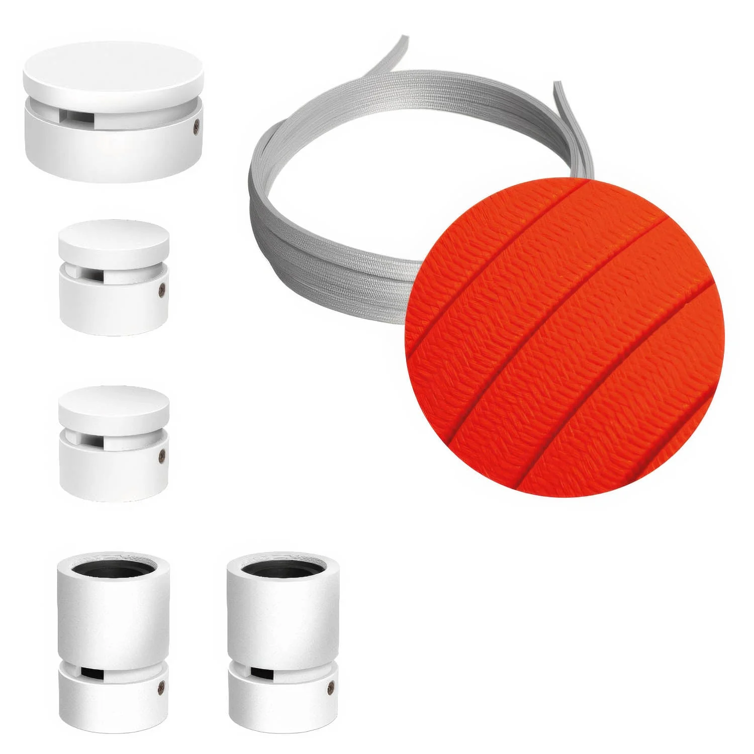 Filé Wiggle Kit system - with 3 m CF15 cord for string lights and 5 white painted wooden components for indoor use