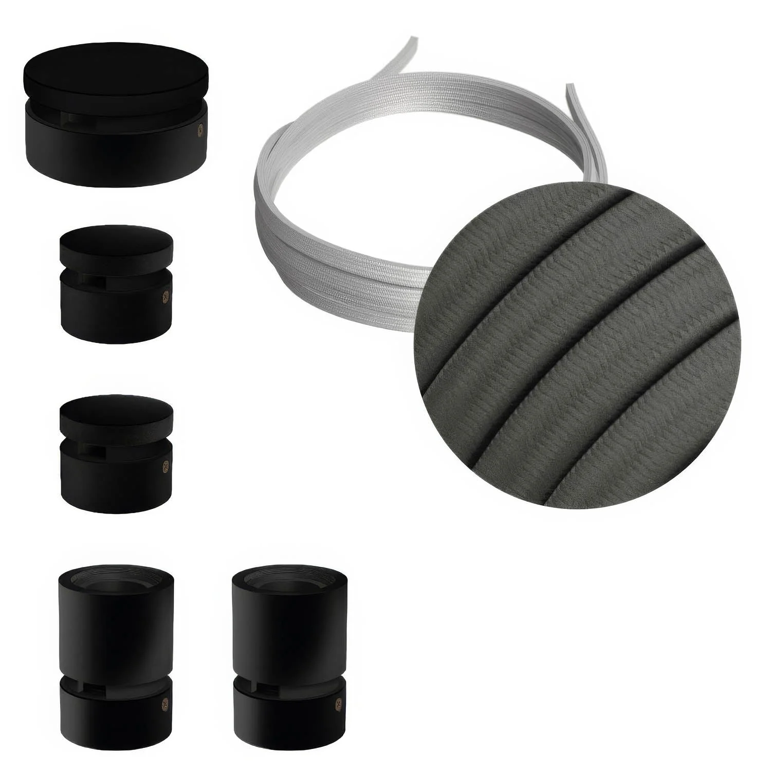 Filé Wiggle Kit System - with 3 m CM03 cord for string lights and 5 black painted wooden components for indoor use