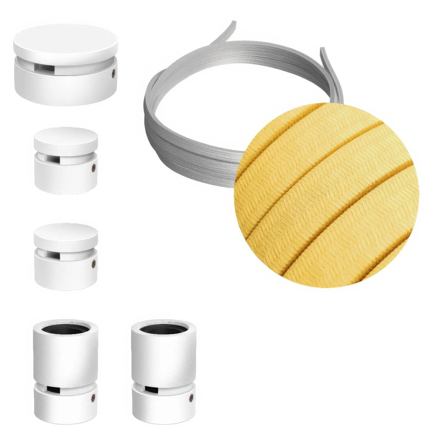 Filé Wiggle Kit System - with 3 m CM10 cord for string lights and 5 white painted wooden components for indoor use