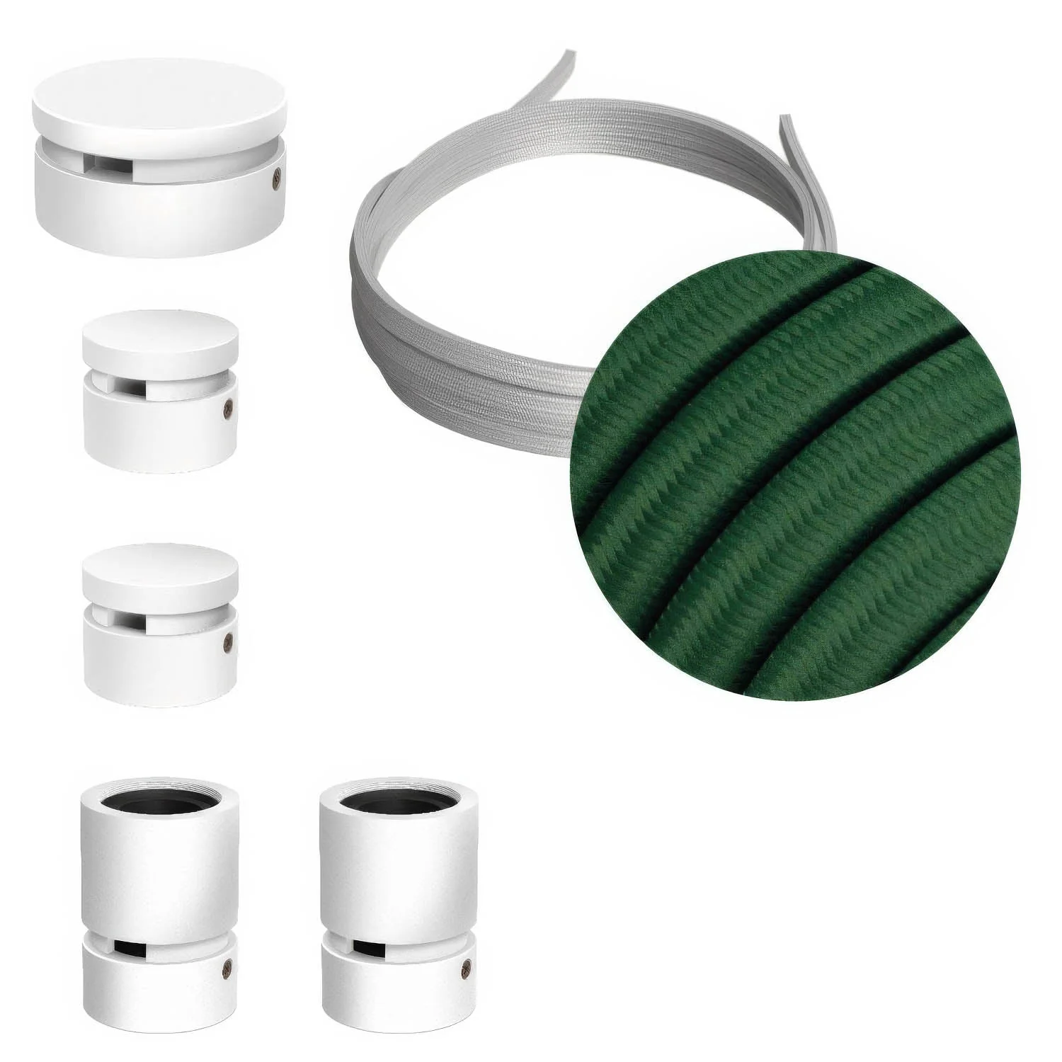 Filé Wiggle Kit System - with 3 m CM21 cord for string lights and 5 white painted wooden components for indoor use
