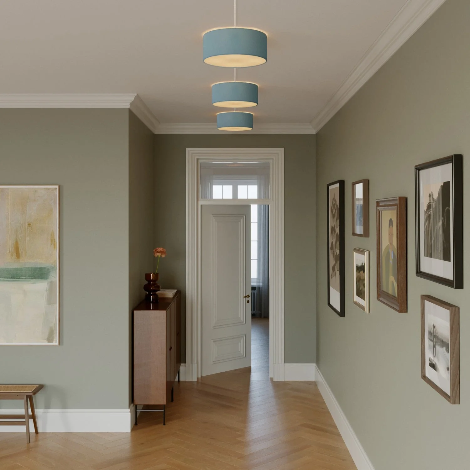 Small Teletta light blue fabric ceiling light - Made in Italy - Image 2