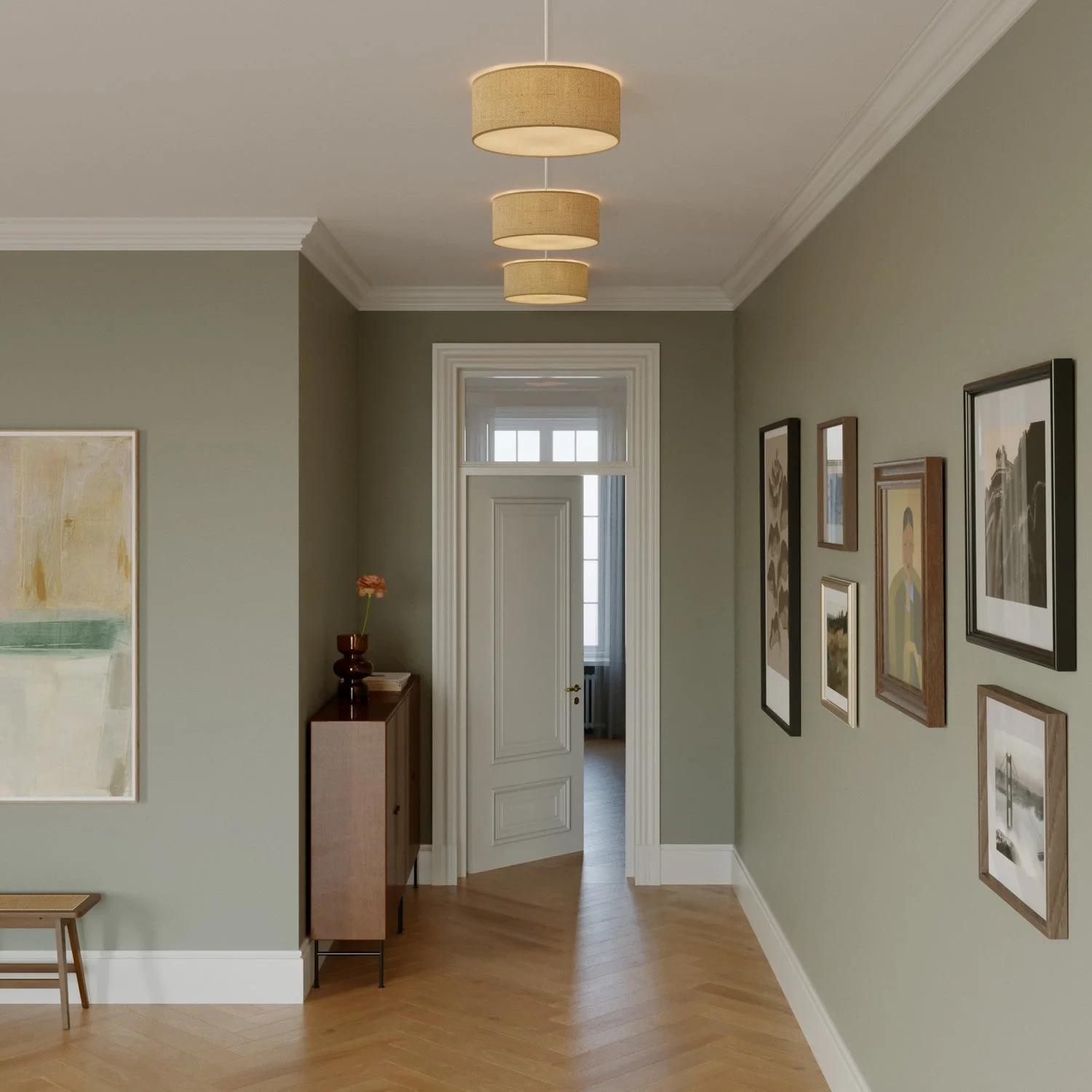 Small fabric ceiling lamp in natural Jute - Made in Italy - Image 2