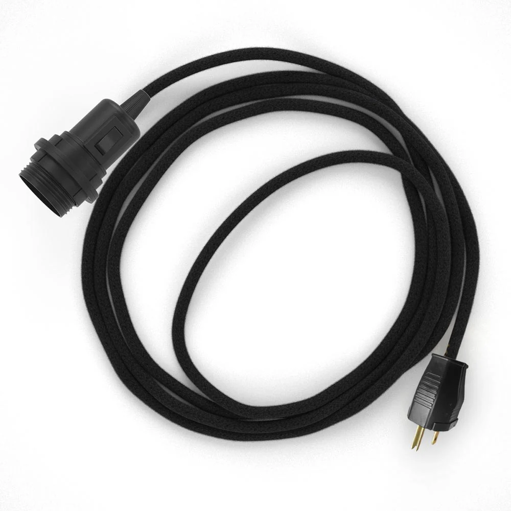 Snake for lampshade – Plug-in lamp with colored fabric cable – RC04