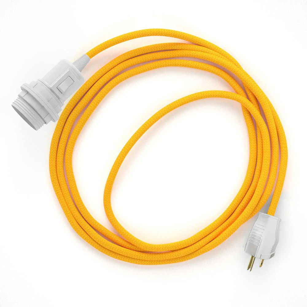 Snake for lampshade - Plug-in lamp with coloured fabric cable - RM10