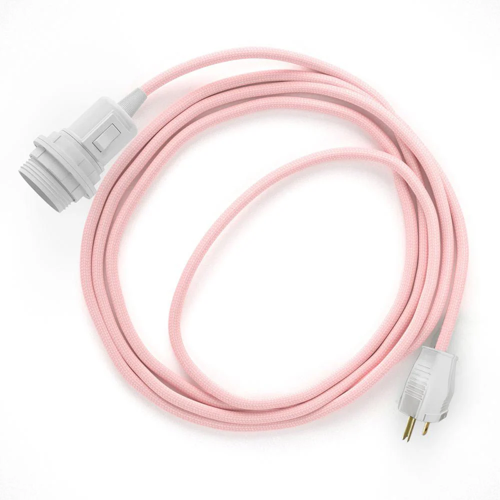 Snake for lampshade - Plug-in lamp with coloured fabric cable - RM16