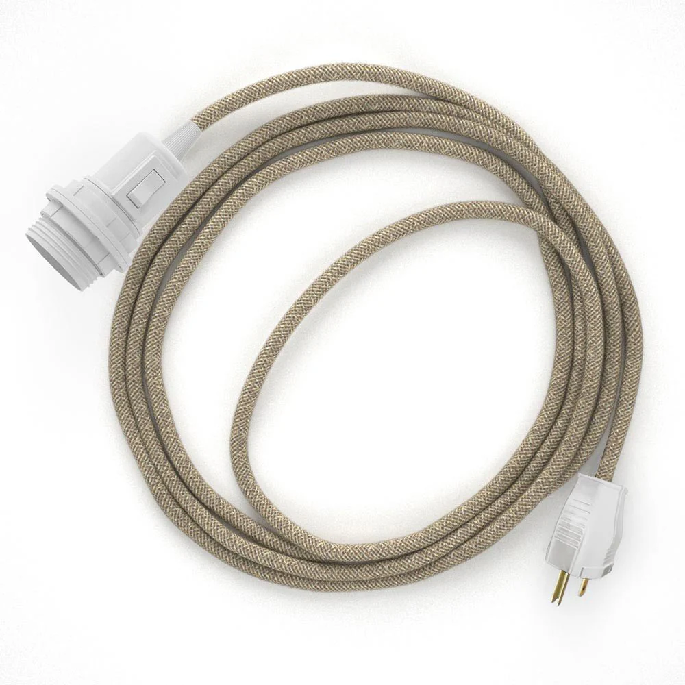 Snake for lampshade – Plug-in lamp with colored fabric cable – RN01