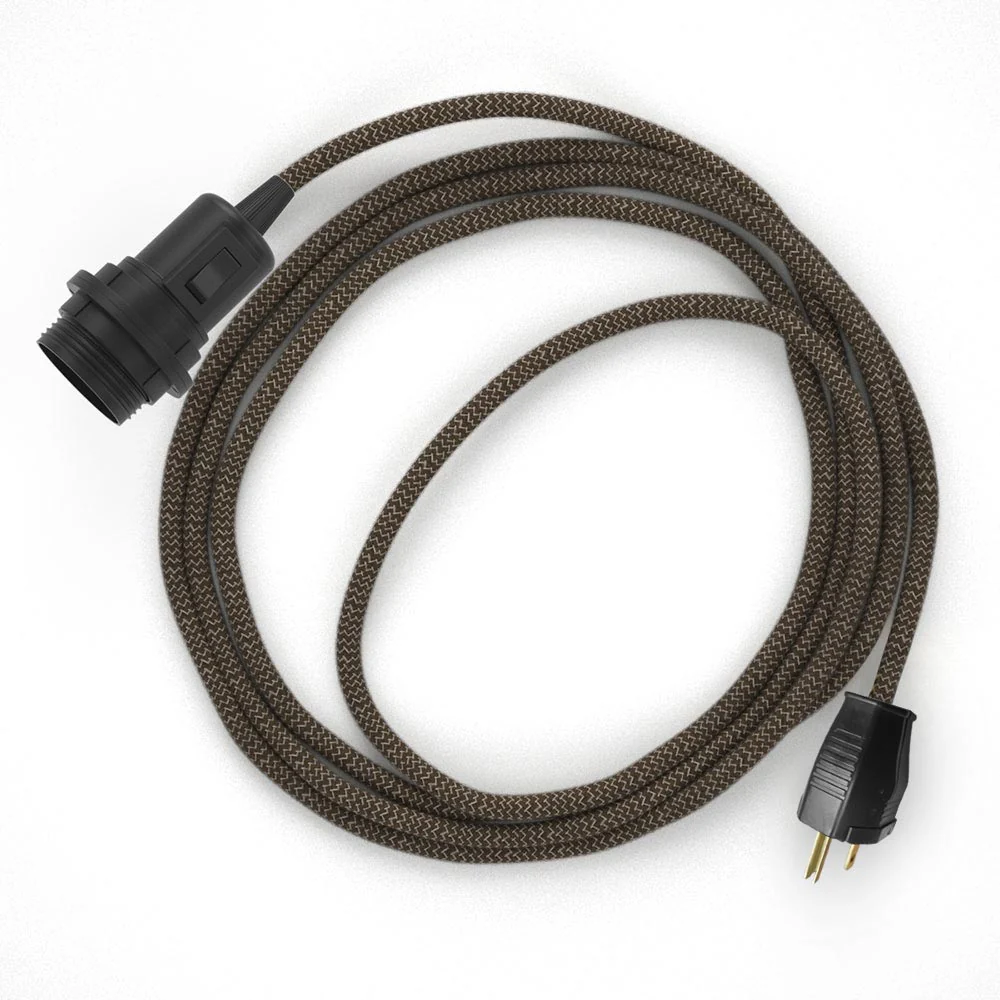Snake for lampshade - Plug-in lamp with Zig-Zag fabric cable - RD73