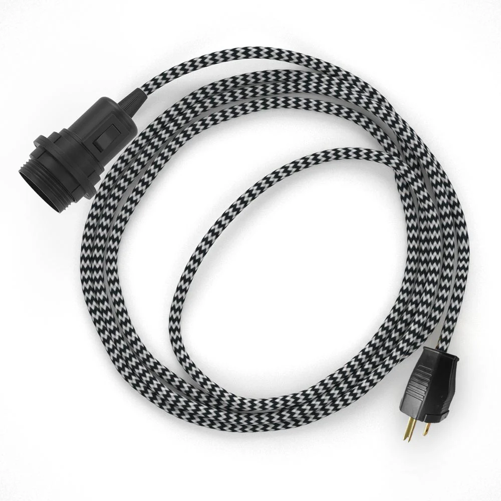 Snake for lampshade - Plug-in lamp with Zig-Zag fabric cable - RZ04