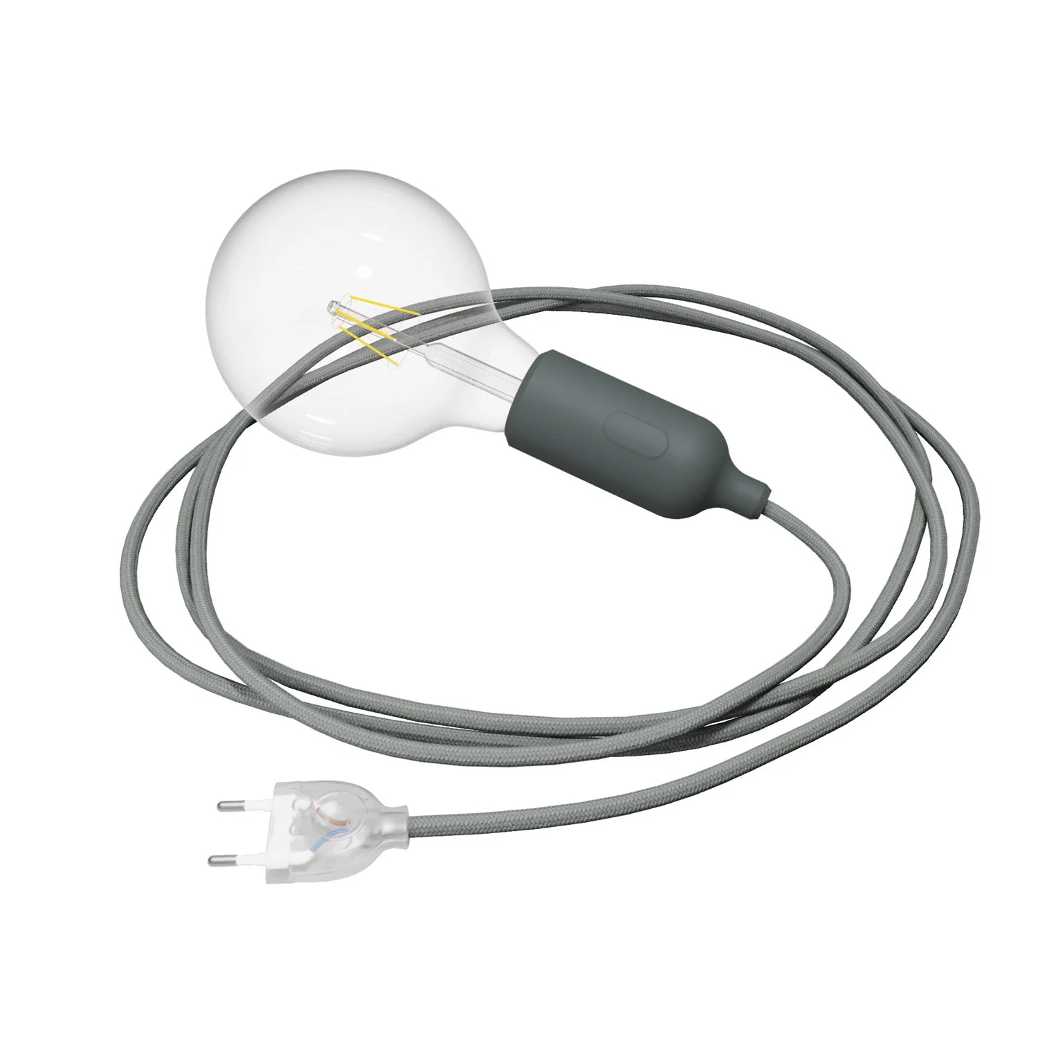 Snake Silicone Lamp with switch and plug - Gray