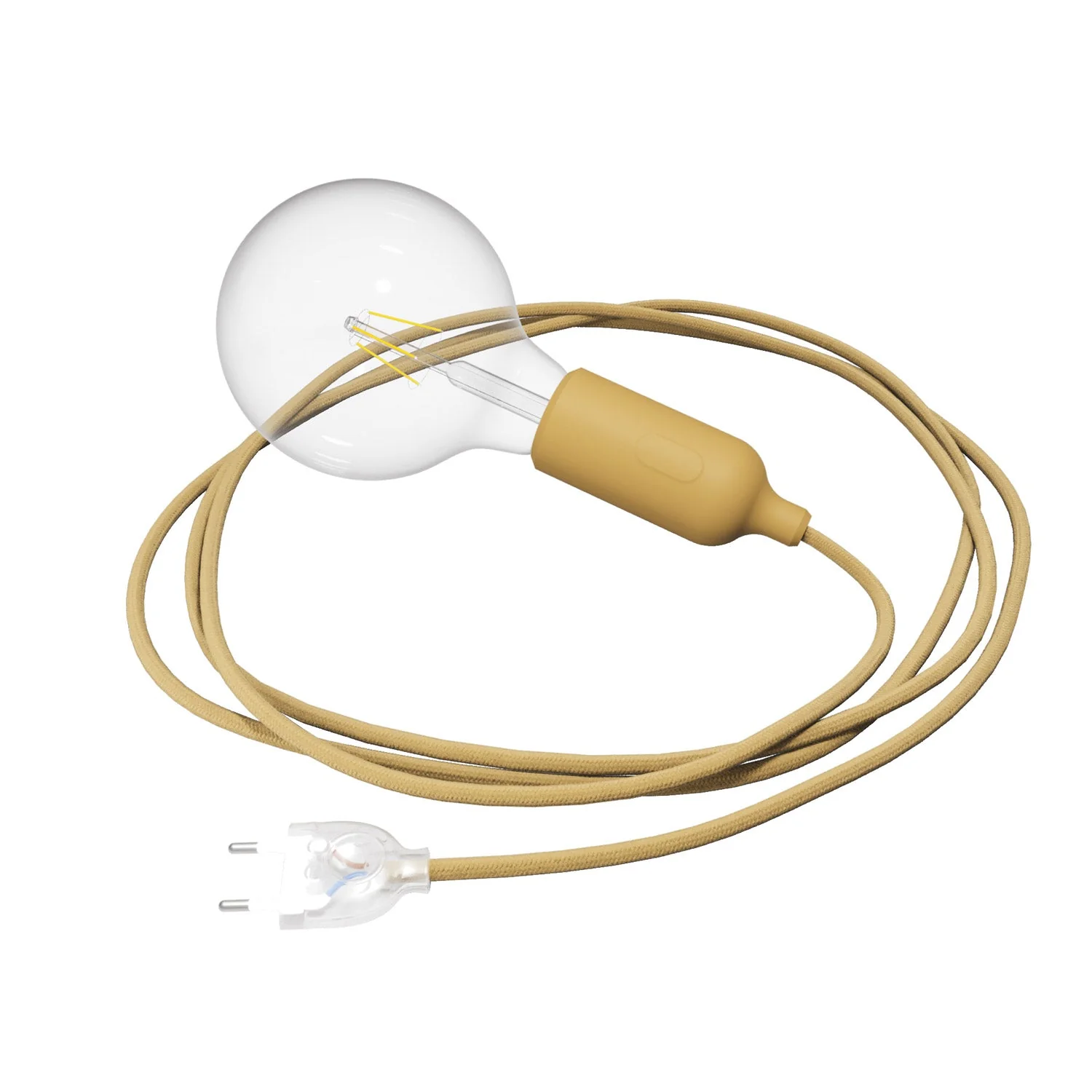 Snake Silicone Lamp with switch and plug - Mustard