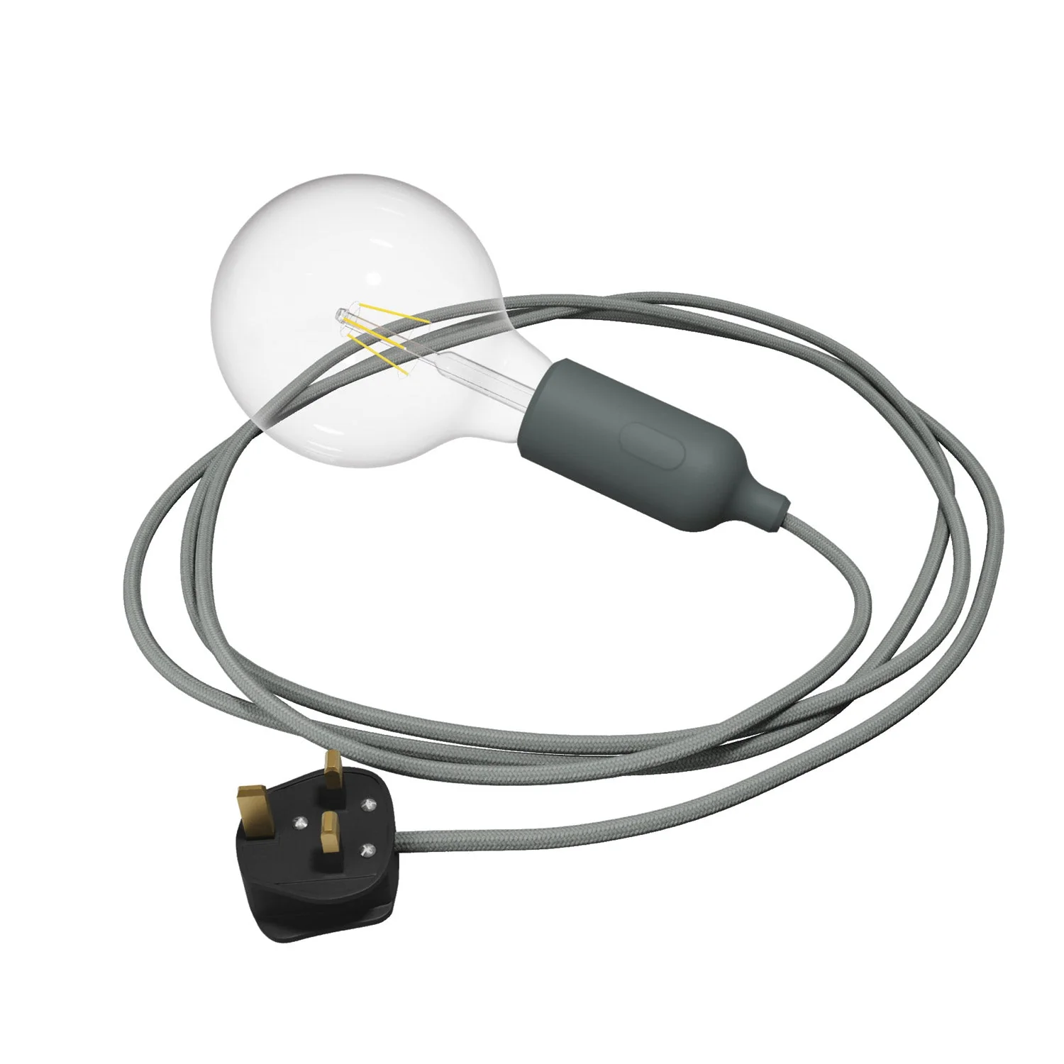 Snake silicone lamp with switch and UK plug - Gray