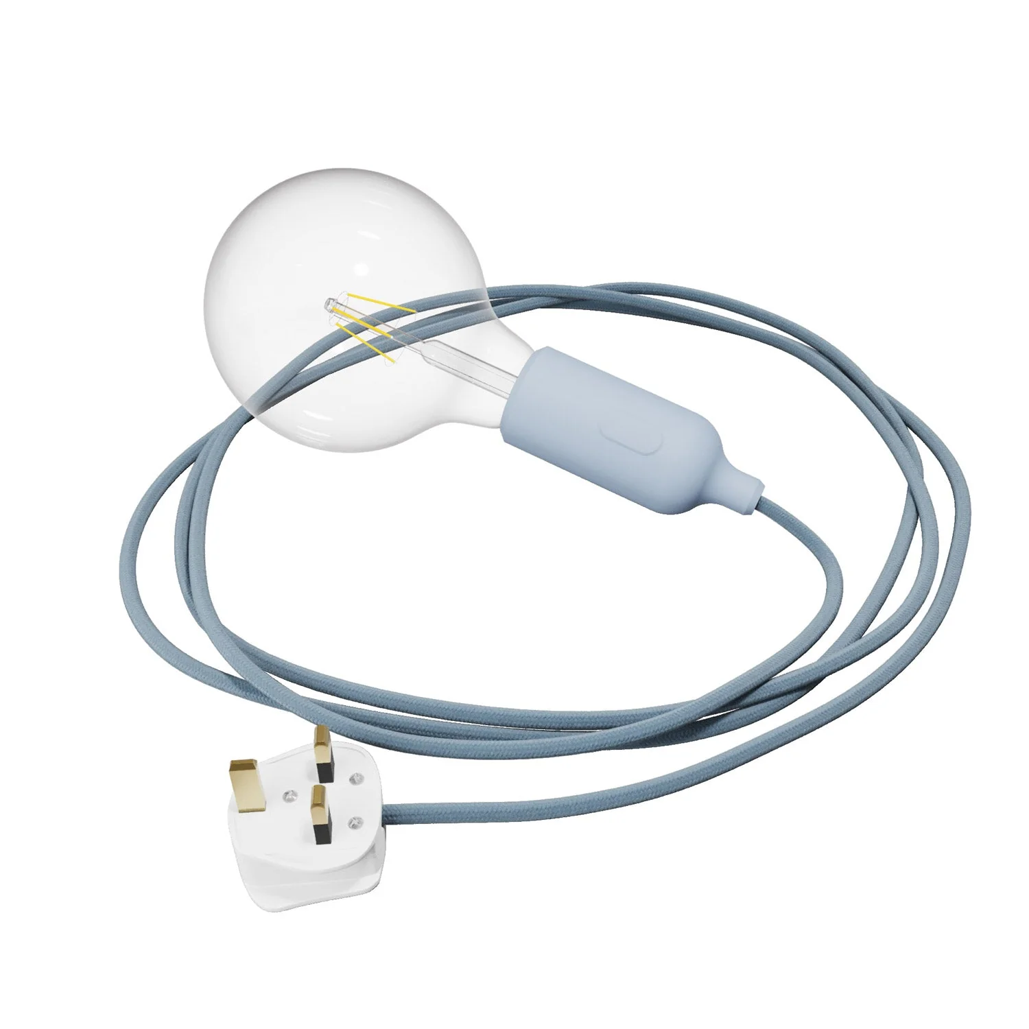 Snake silicone lamp with switch and UK plug - Powder blue