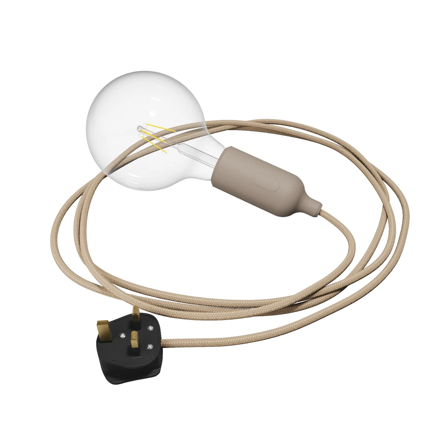 Snake Silicone Lamp with switch and UK plug - Desert Brown
